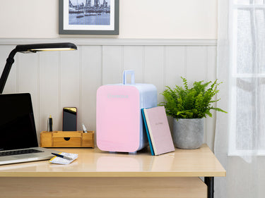 Subcold Ultra 6 litre pink mini fridge lifestyle